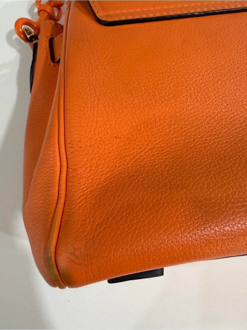 Versace Orange Leather Satchel with Chunky Chain Strap - Picture 4 of 7